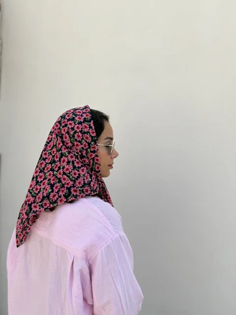 سورمه ای گل صورتی